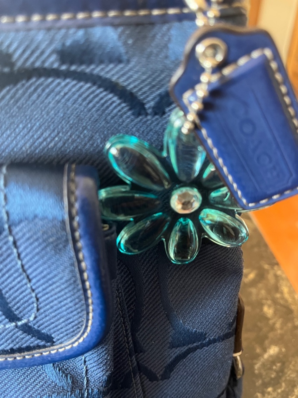 Coach Blue Signature Jacquard Crossbody Bag - Picture 4 of 4